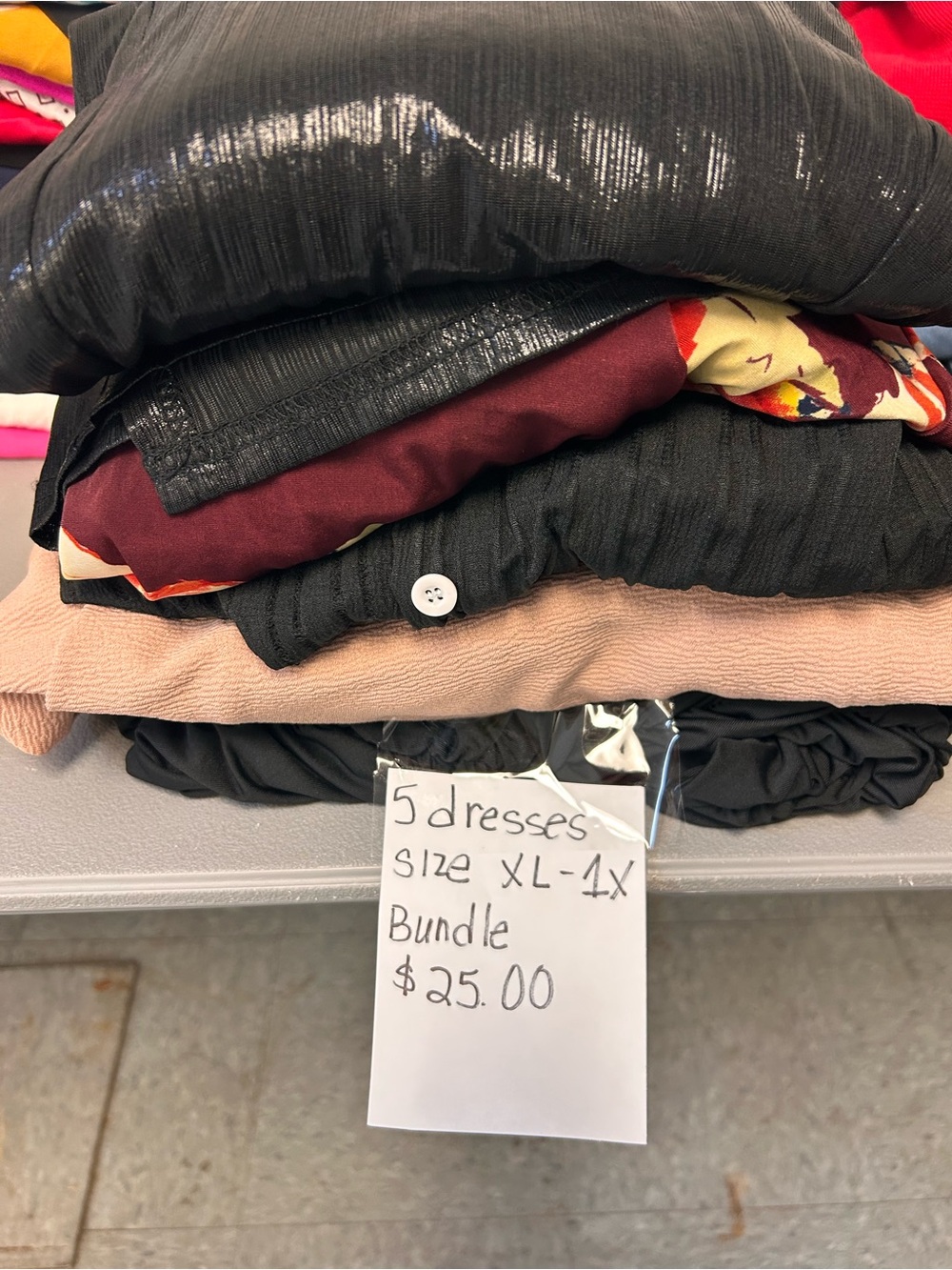 Women's Black and Burgundy Mixed Dress Bundle, Size XL-1X